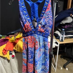 Blue and Pink Patterned Dress